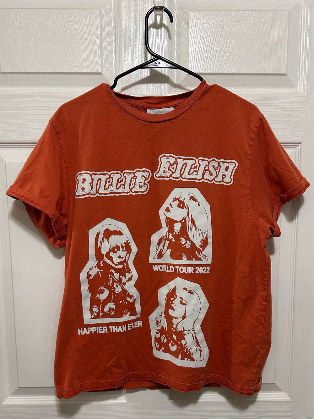 Billie Eilish Rust Orange Graphic Tee - Short Sleeve